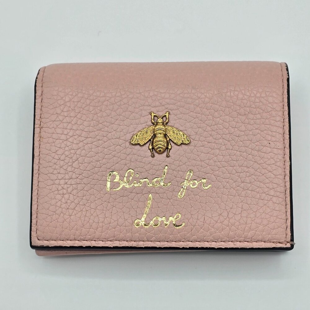 Gucci Blind For Love Pink Leather Compact Wallet
